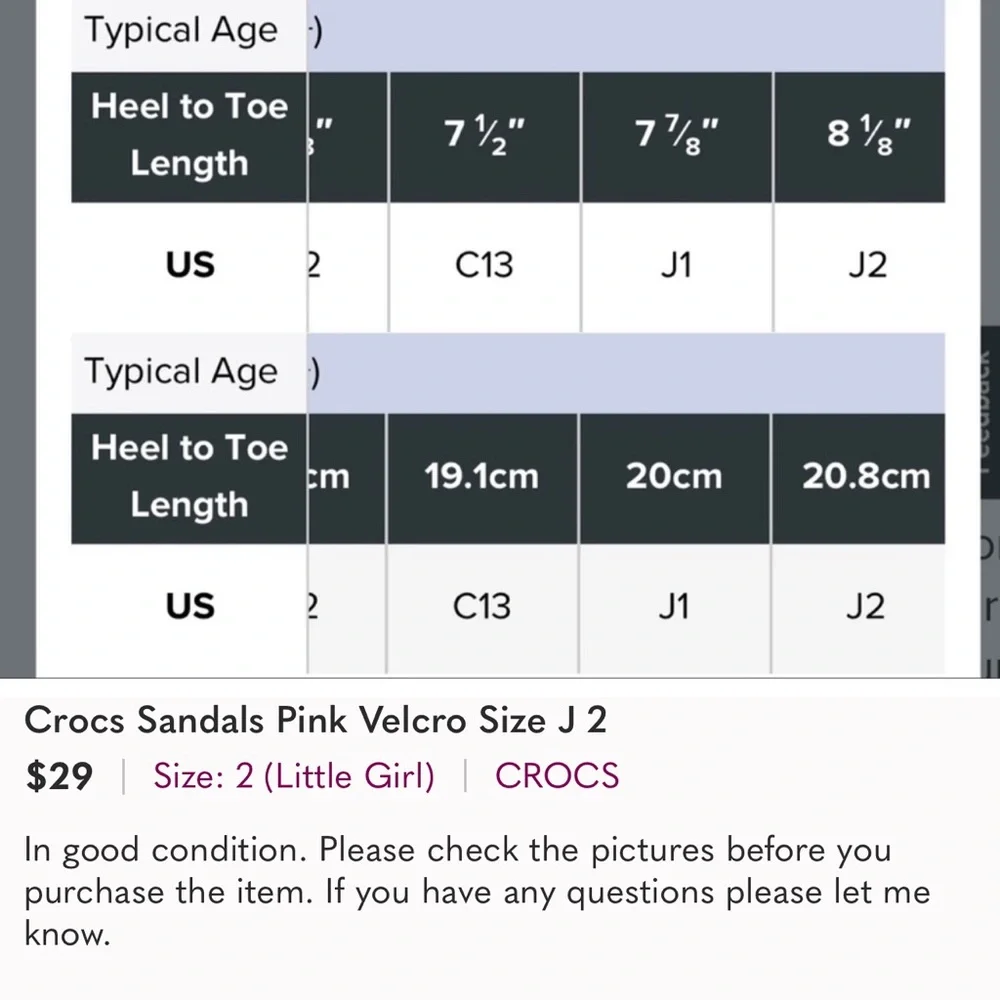 CROCS goods used